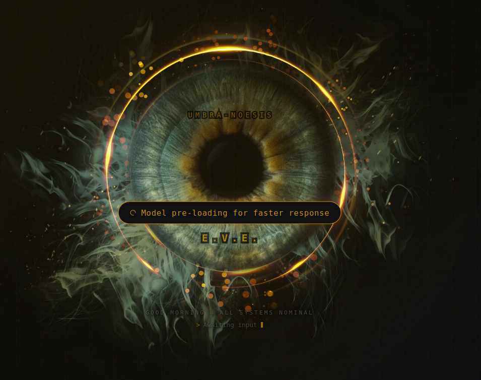 EVE Systems welcome screen