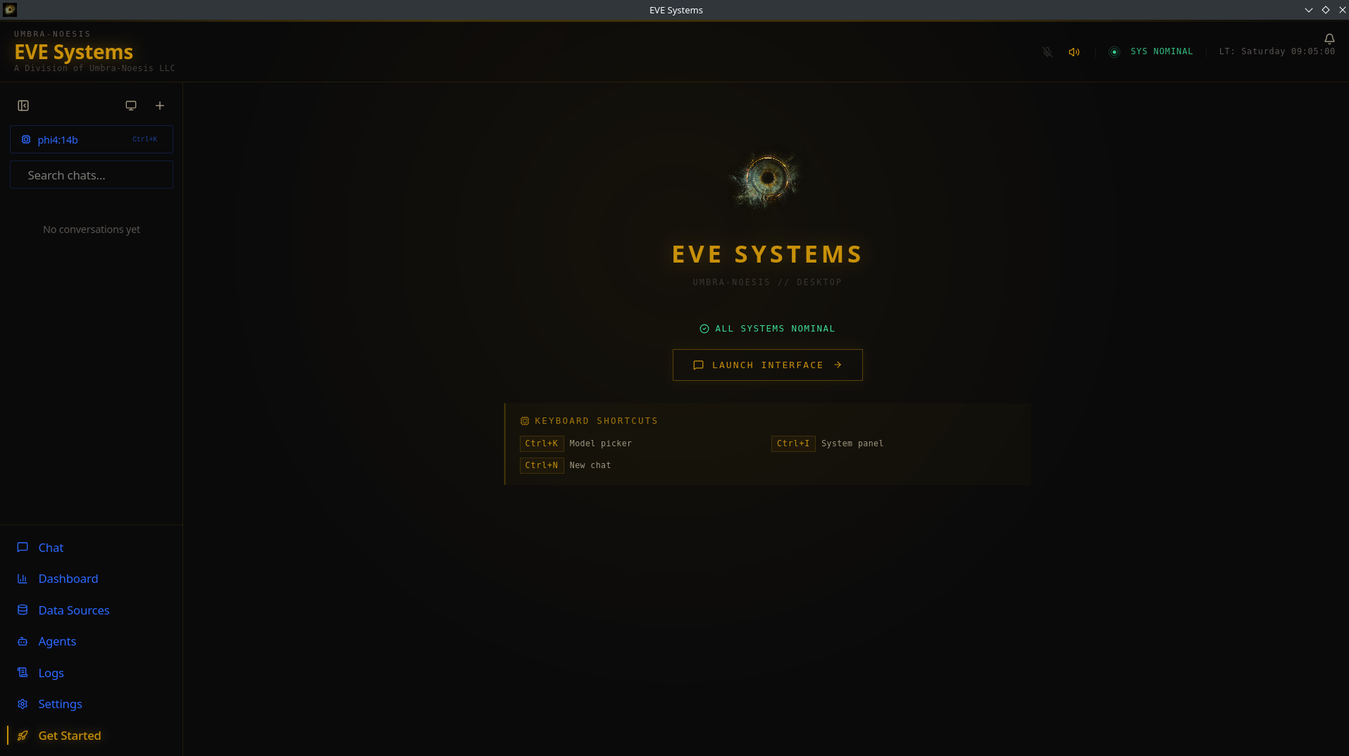 Application launch screen