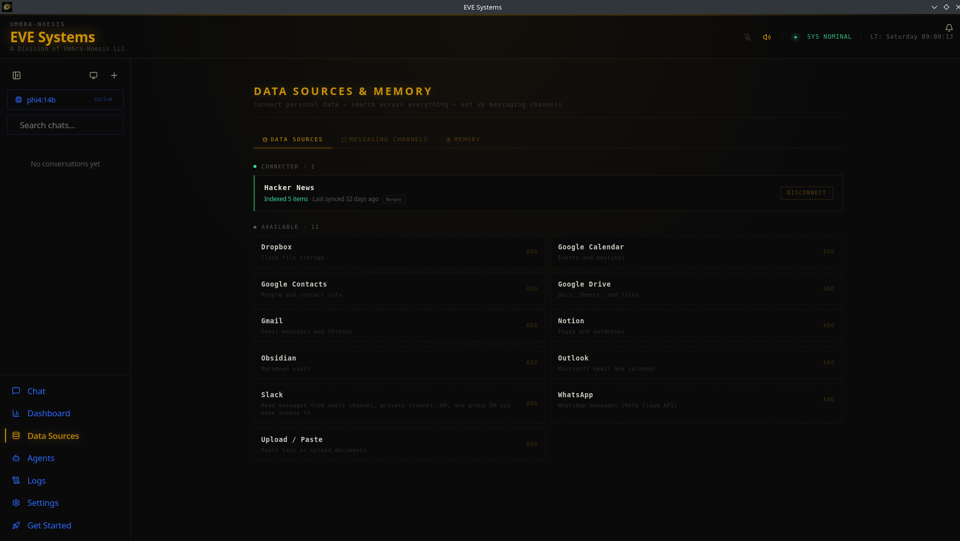 Data source and integration connections